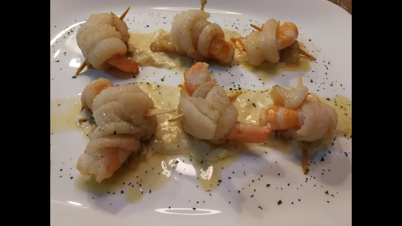 Rollitos de lenguado con langostinos al ajillo. Receta de 5 min. Irresistiblesss