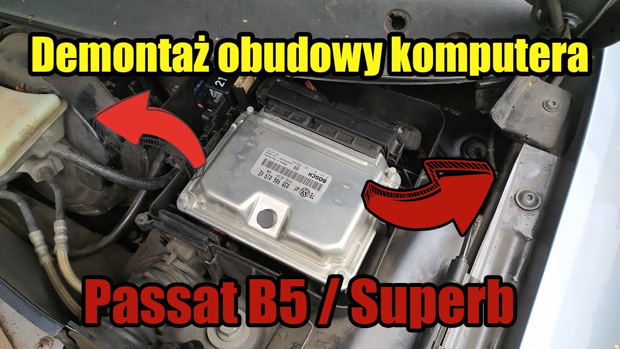 Demontaż obudowy komputera / wyjęcie komputera - Superb / Passat B5