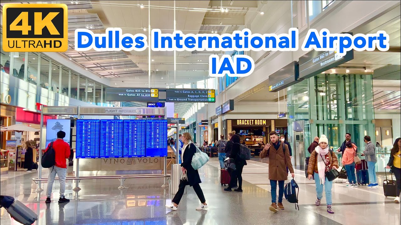 Washington Dulles International Airport (IAD) Walking Tour | Concourse B and Concourse A | 4K