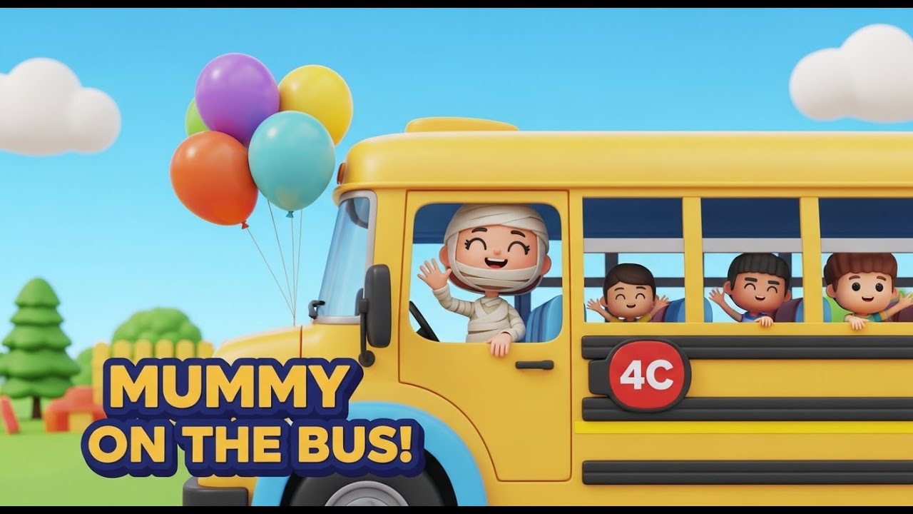 Mummy on the Bus Goes Round and Round 🚌👩‍👧‍👦 | Kids Rhyme