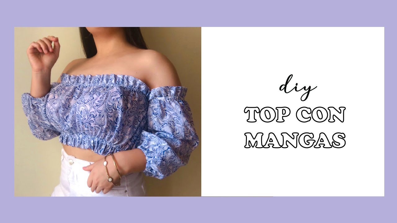 DIY l Cómo hacer un TOP CON MANGAS l Súper fácil y sin overlock ♡