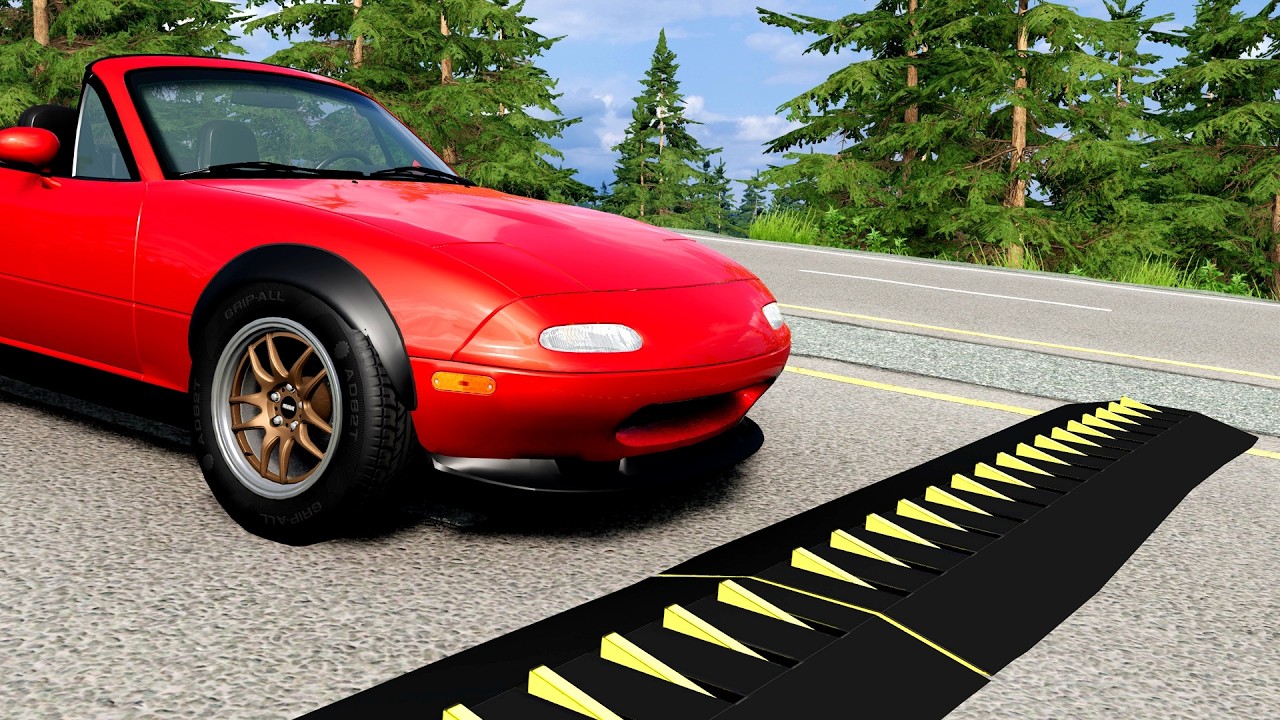 Massive Spike Strip Pileup Car Crashes #144 – BeamNG Drive | CrashBoomPunk