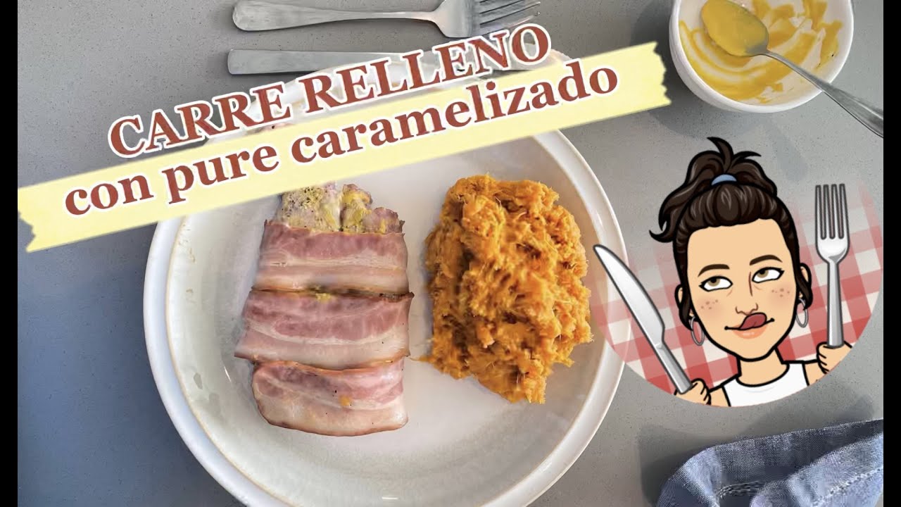 CARRÉ de CERDO, RELLENO con CIRUELAS y PANCETA al horno 🥩​🥓​ [ con PURÉ CARAMELIZADO ] 💣​🤤​