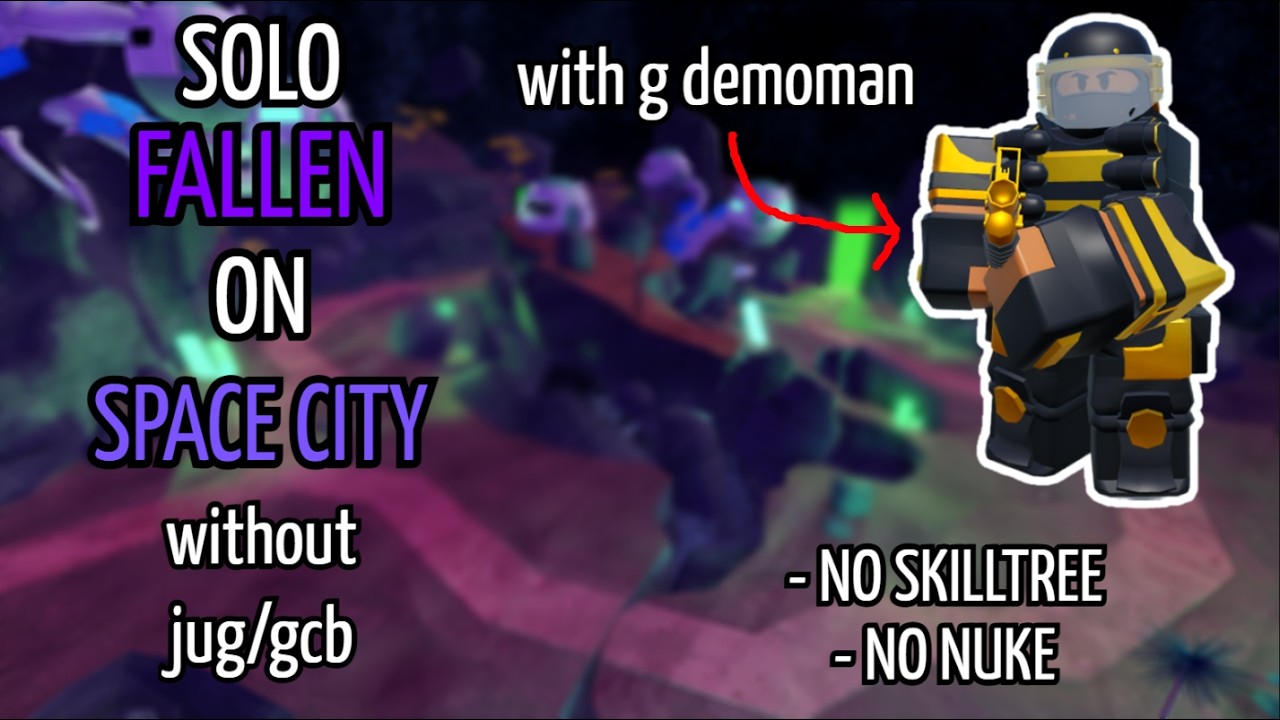 (v2.3.3)(no jug, gcb)SOLO fallen on space city with crook boss | tower defense simulator