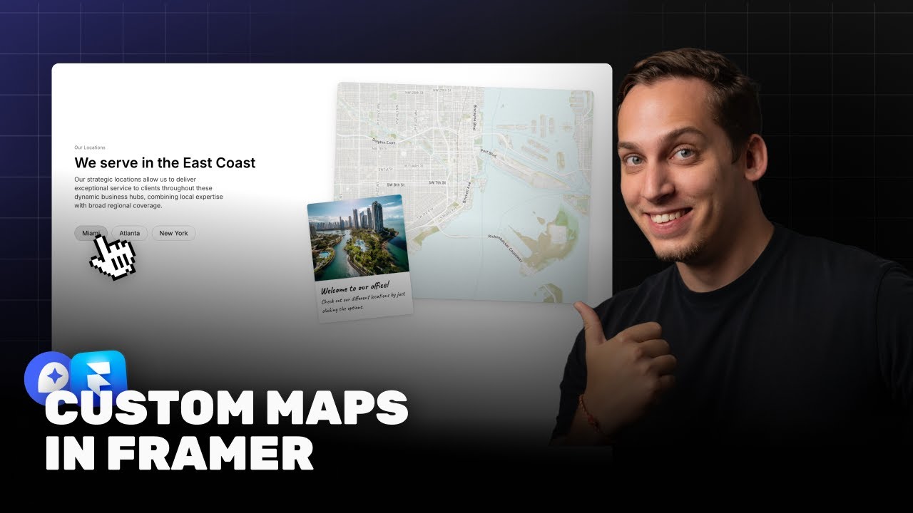 Добавьте индивидуальный дизайн карты в Framer с помощью Mapbox