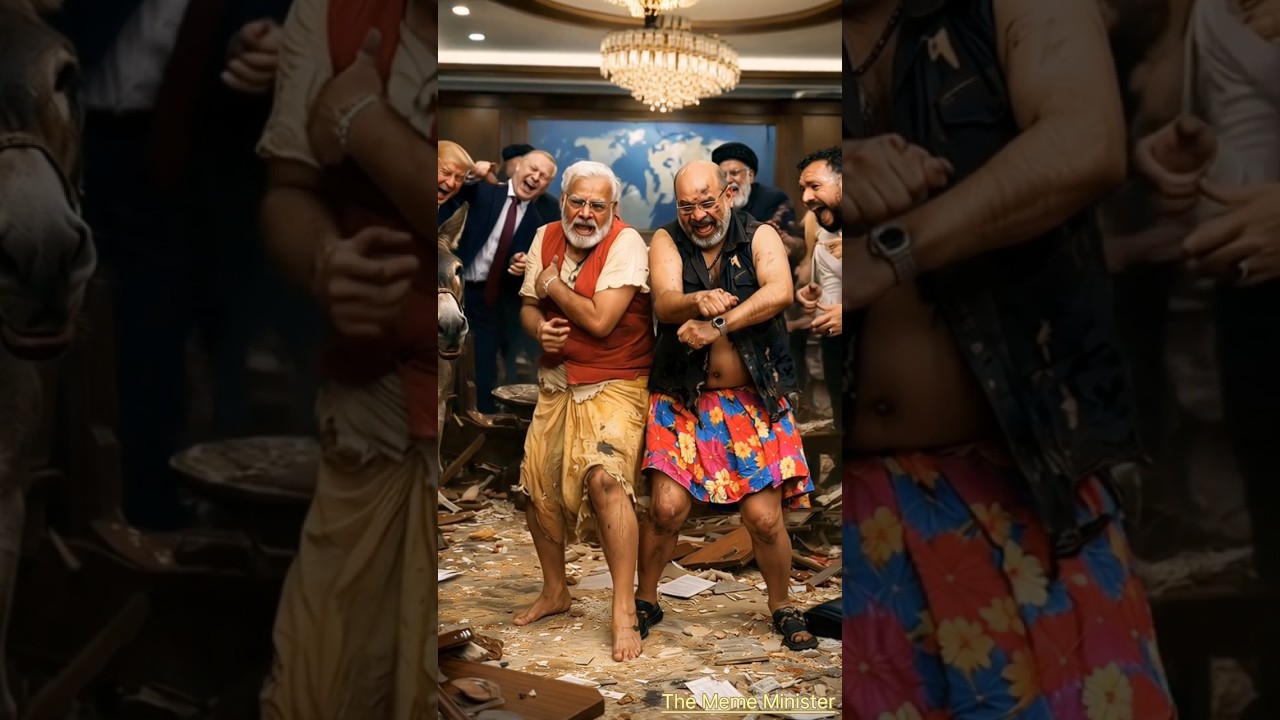 VIP Meeting Turned Into Madness By Modi & Amit 🫏🤣 #shorts #funny #viral #modi #dance #madness
