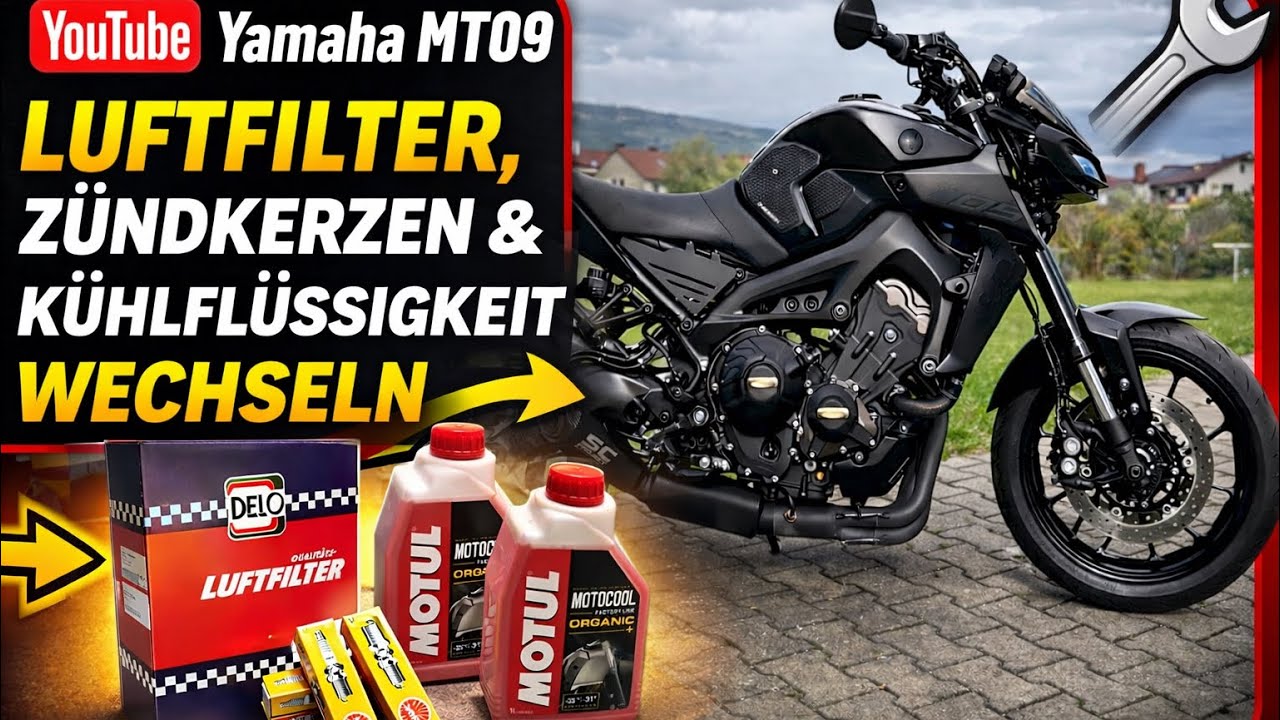 Yamaha MT-09 Service DIY 🔧 | Luftfilter, Zündkerzen & Kühlflüssigkeit wechseln (Step by Step)
