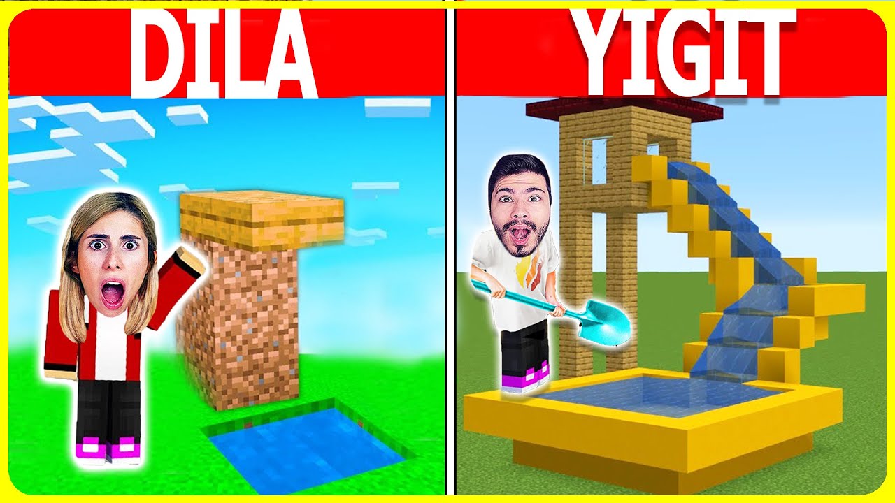 GÜVENLİ SU PARKI İNŞA ET MİNECRAFT YAPI KAPIŞMASI
