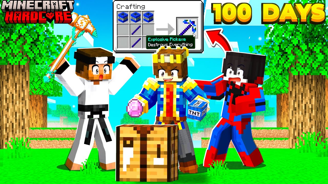 100 Days But You Can Make SUPER OP TOOLS In Hardcore Minecraft 😰