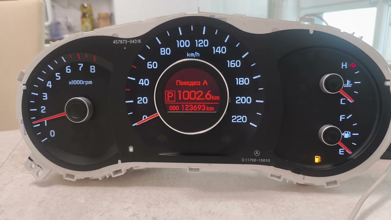Отключение теста стрелок при старте приборной панели Kia Rio 3 Supervision