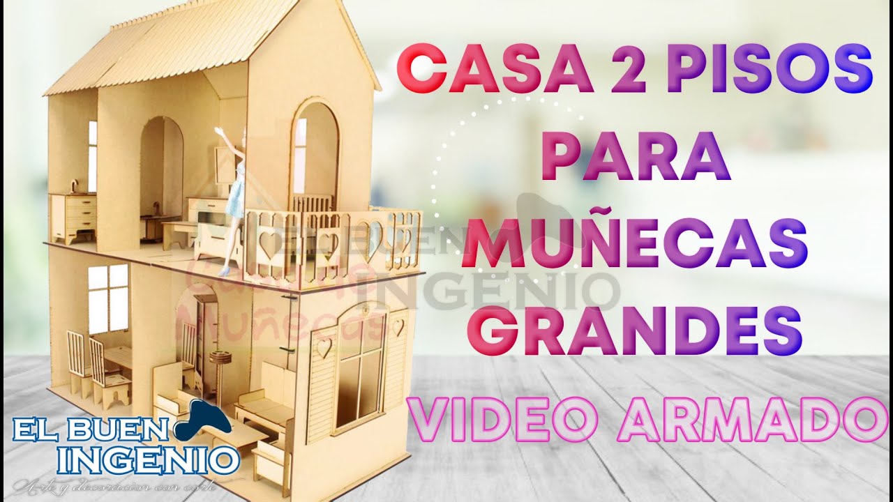 Video Armado Casa 2 Pisos Para Muñecas Grandes Barbies o Tamaño Semejante