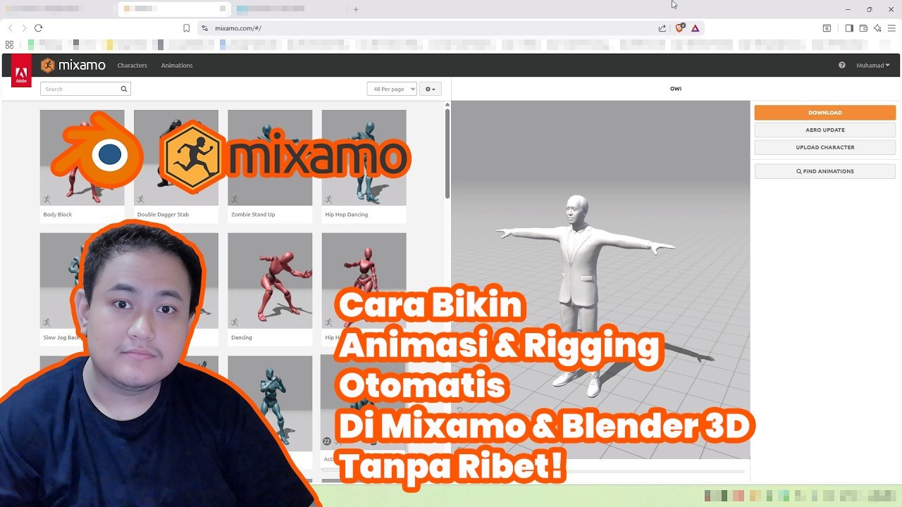 Cara Bikin Animasi Dan Rigging Otomatis Mixamo & Blender Tanpa Ribet!