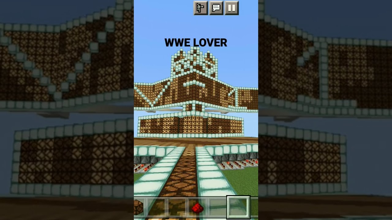Minecraft WWE built crazy redstone everywhere #minecraft #arena #entry #wwe #wrestlemania 38  #ramp