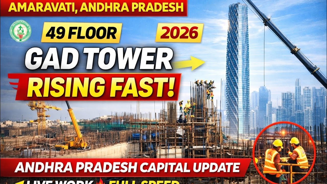 49 Floor GAD Tower Construction Full Speed | Amaravati Capital Latest Update