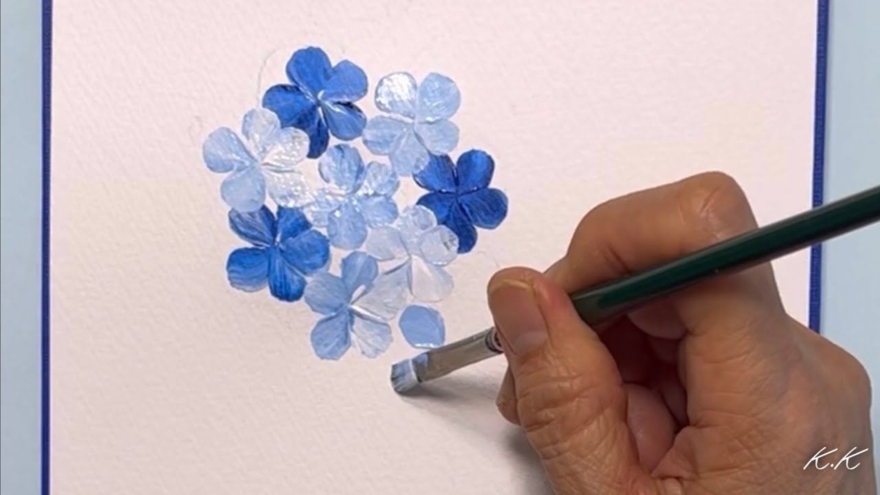 はじめてのトールペイントNo.79花言葉は「真実の愛」勿忘草の描き方➖Forget-me-not, How to draw & paint, Acrylic painting