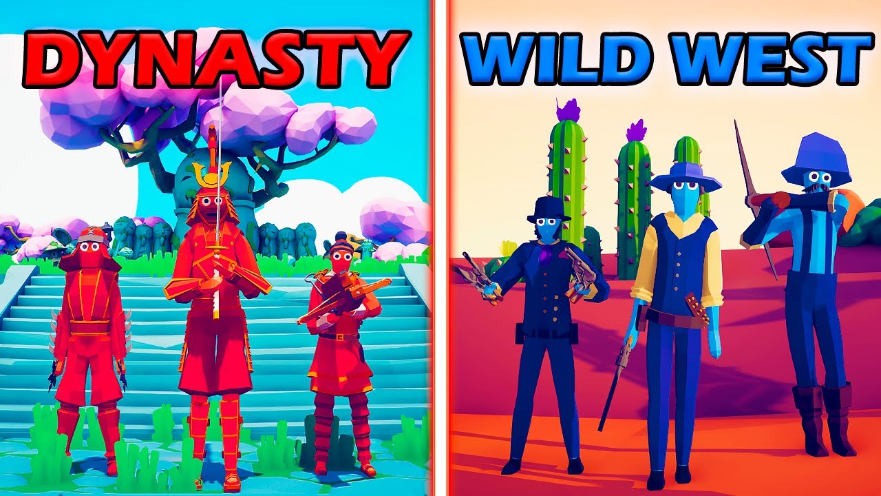 DYNASTY TEAM vs WILD WEST TEAM - Totally Accurate Battle Simulator | TABS