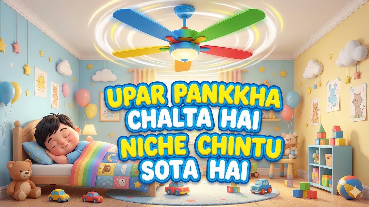 Upar Pankha Chalta Hai Niche Chintu Sota Hai Hindi Kids Rhymes Baby Songs kids 3d Animation #repost