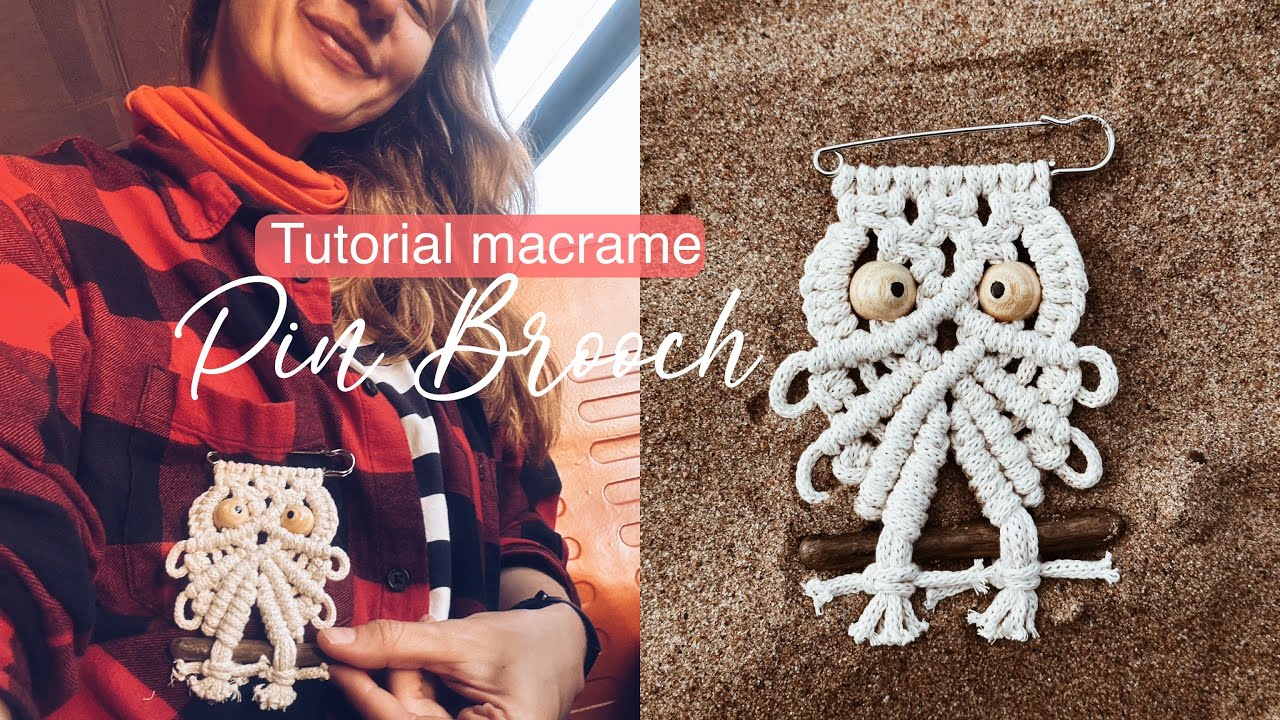 DIY: Tutorial Macrame bird safety pin brooch