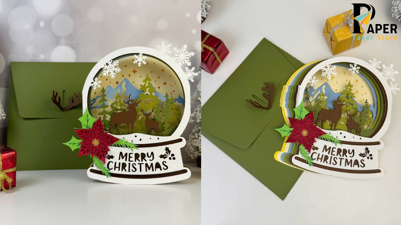How To Make Paper Cut Pop up Snowball Deer