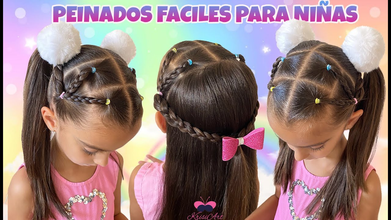 2 PEINADOS PARA NIÑAS /FACILES Y BONITOS /PEINADOS CON CABELLO SUELTO O DOS COLETAS