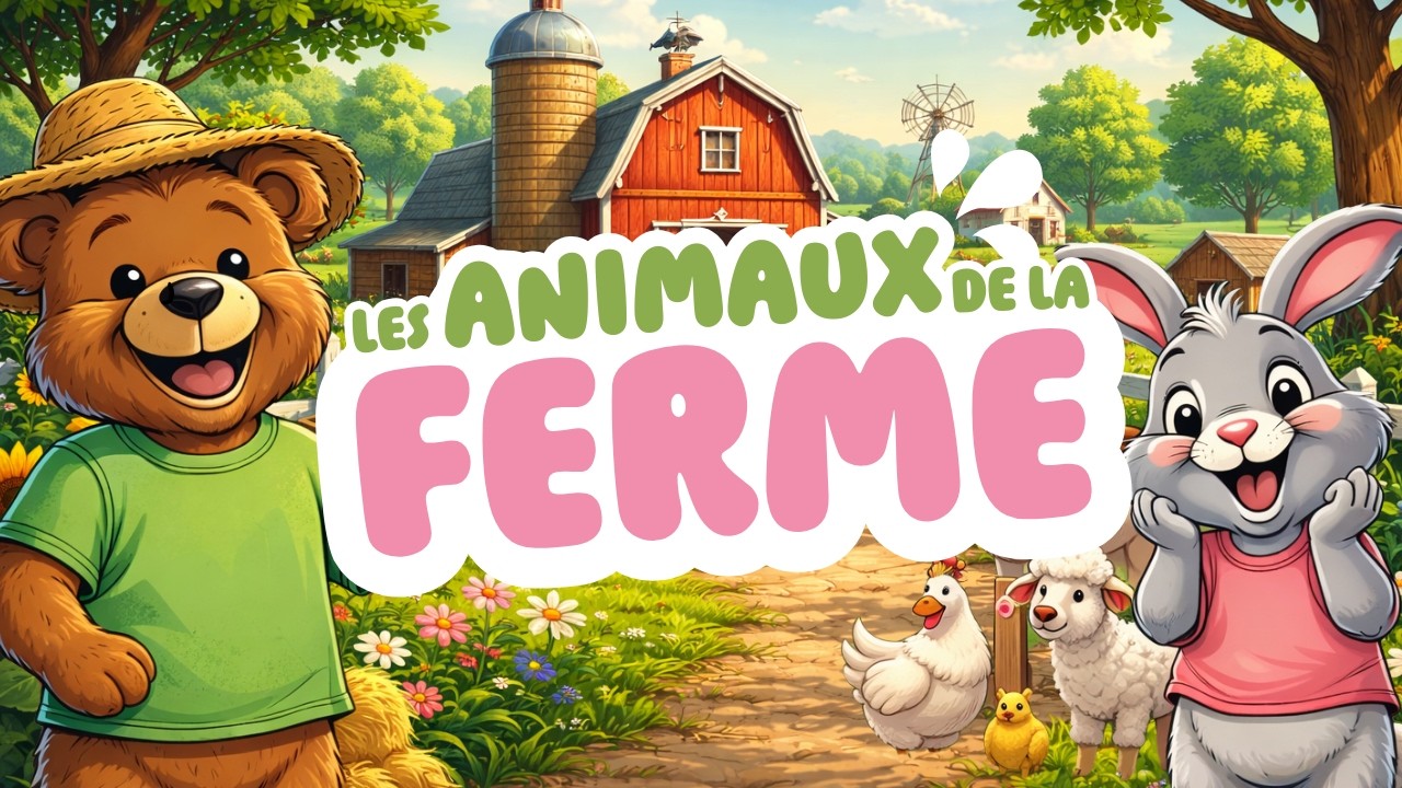 LES ANIMAUX DE LA FERME | Vocabulaire et vidéo éducative pour enfants | Nounou & Lapinet