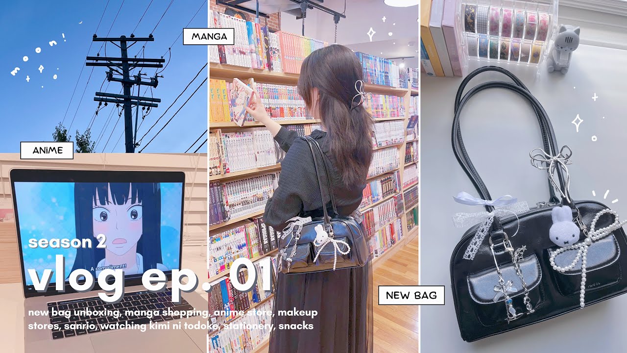 🤍 aesthetic daily vlog *:･ﾟ // new bag unboxing, muji, manga shopping, stationery, watching anime