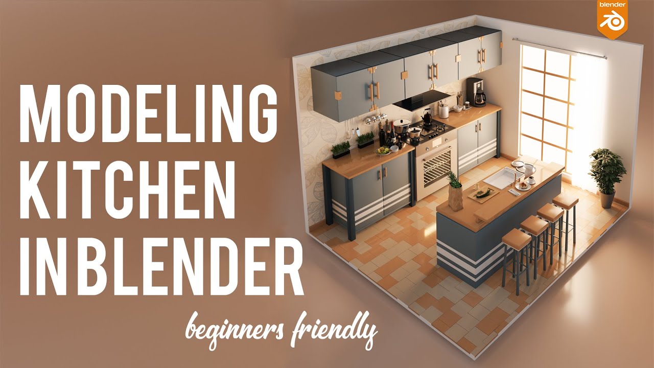How to make Kitchen Modeling in Blender | free models