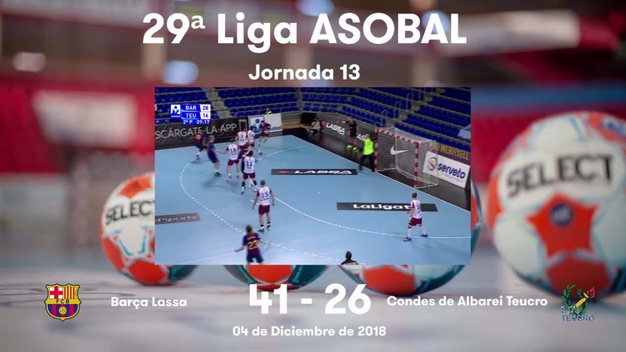 LIGA ASOBAL J13: Barça Lassa - Condes de Albarei Teucro 41-26