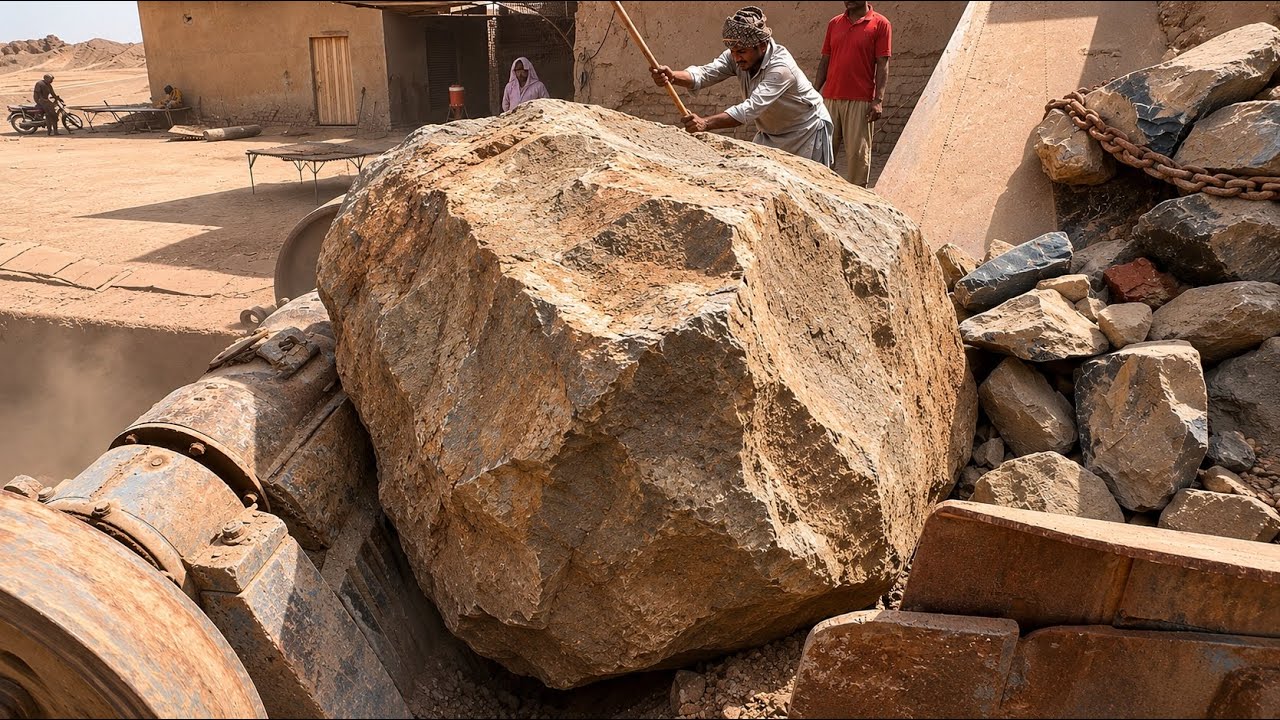 👹 Insane Crushing 👿 HardWork Never Disappoint &ldquo;PLAYING WITH GIANT ROCKS: A GIANT IN ACTION #rock 