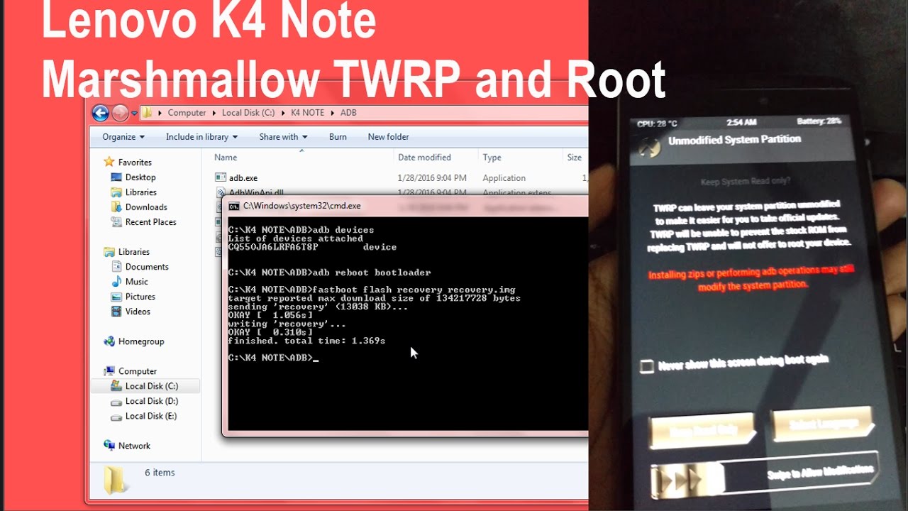 Lenovo K4 Note Marshmallow TWRP and Root