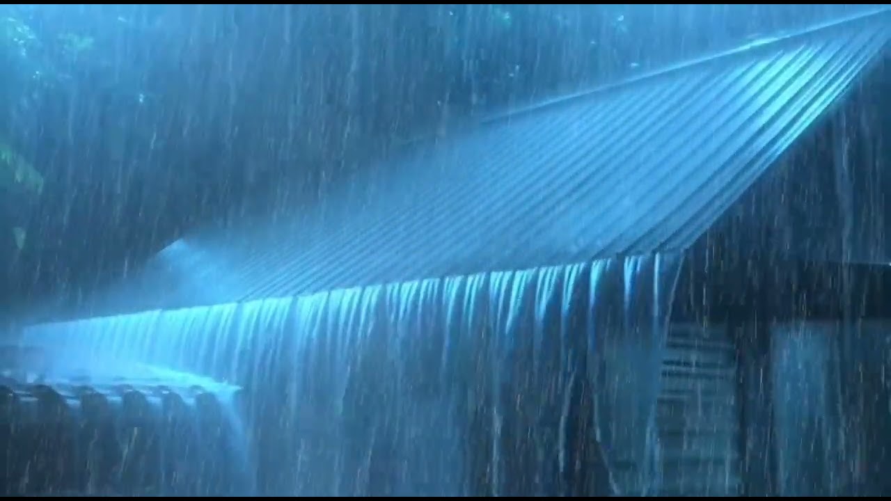 The Gentle Sound of Rain at Night on the Roof for a Deep and Peaceful Sleep.