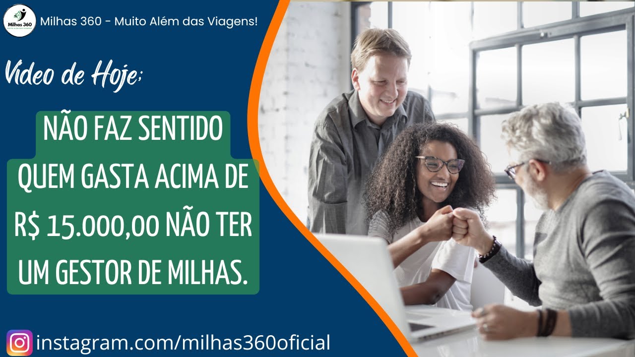 Não faz sentido quem gasta acima de R$ 15.000,00 não ter um gestor de milhas.