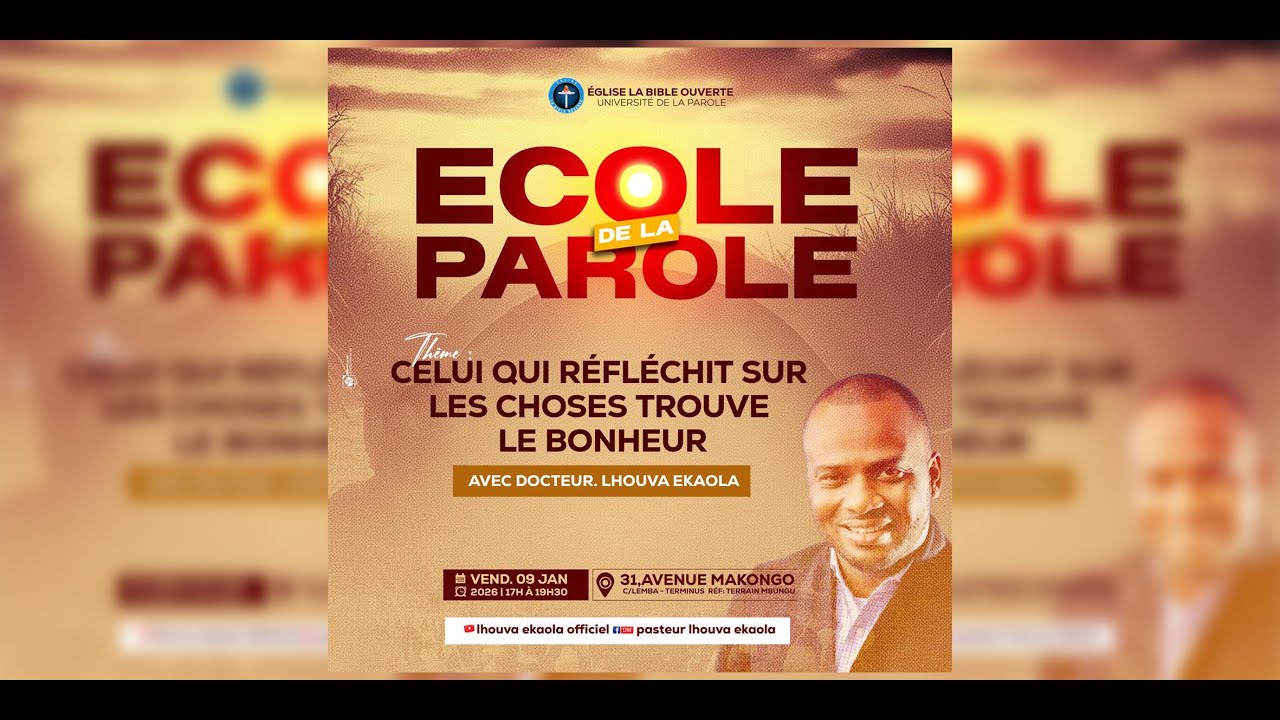 - VENDREDI 09/01/2026 - '' CELUI QUI REFLECHIT SUR LES CHOSES TROUVE LE BONHEUR ''