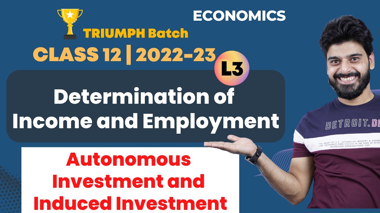 Class 12 | Determination of Income and Employment -L3 | Autonomous Investment and Induced Investment
