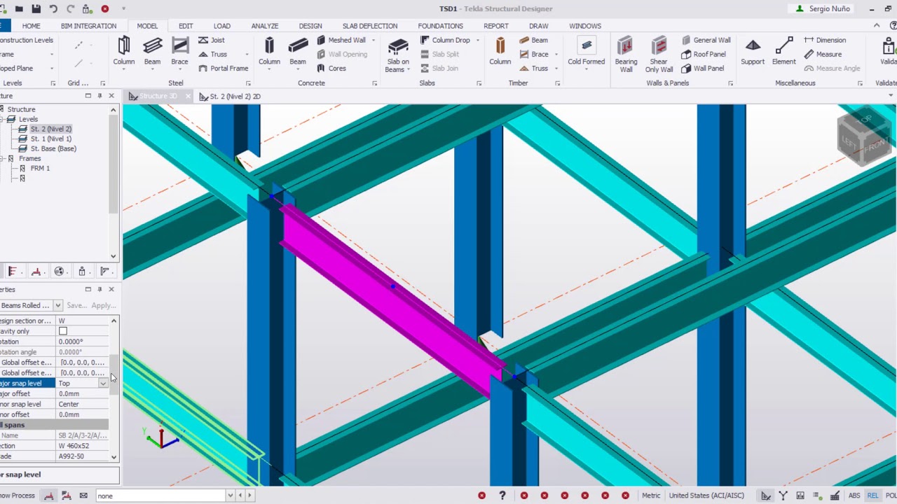 Modelado de Acero en Tekla Structural Designer