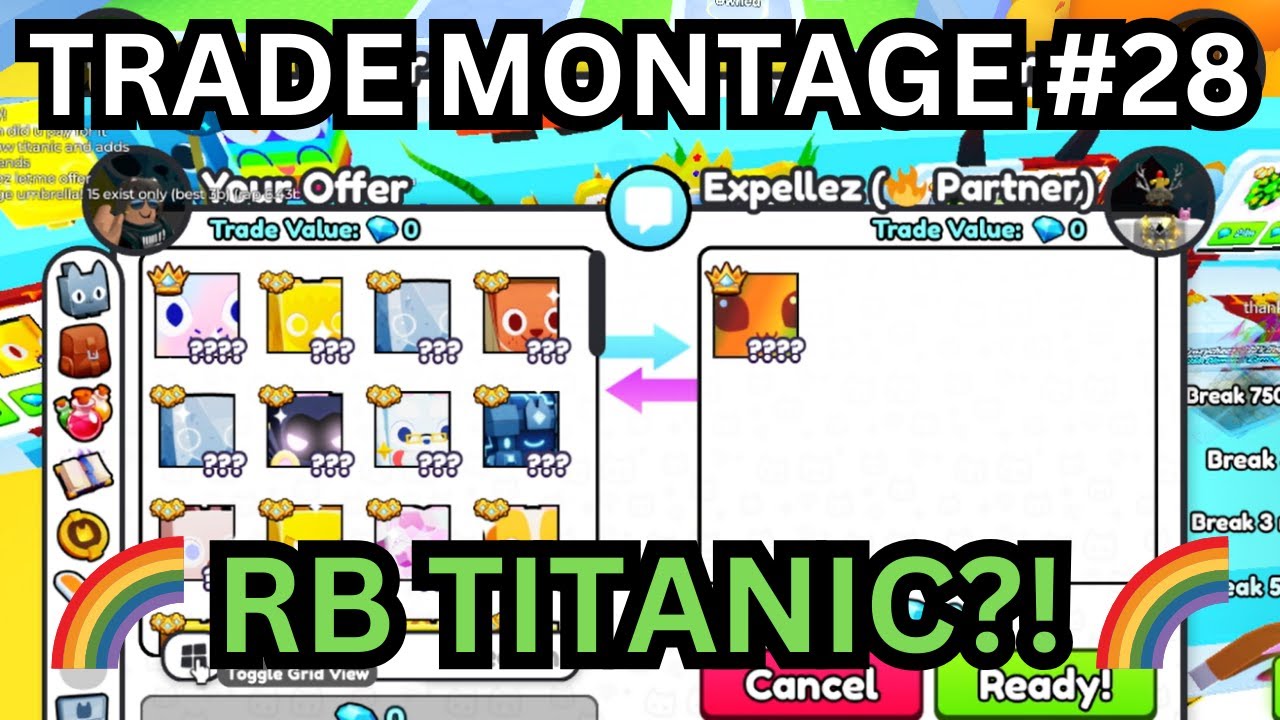 Trading Montage #28 |🌈 1/1 RAINBOW TITANIC! 🌈| (Pet Simulator 99) | Roblox