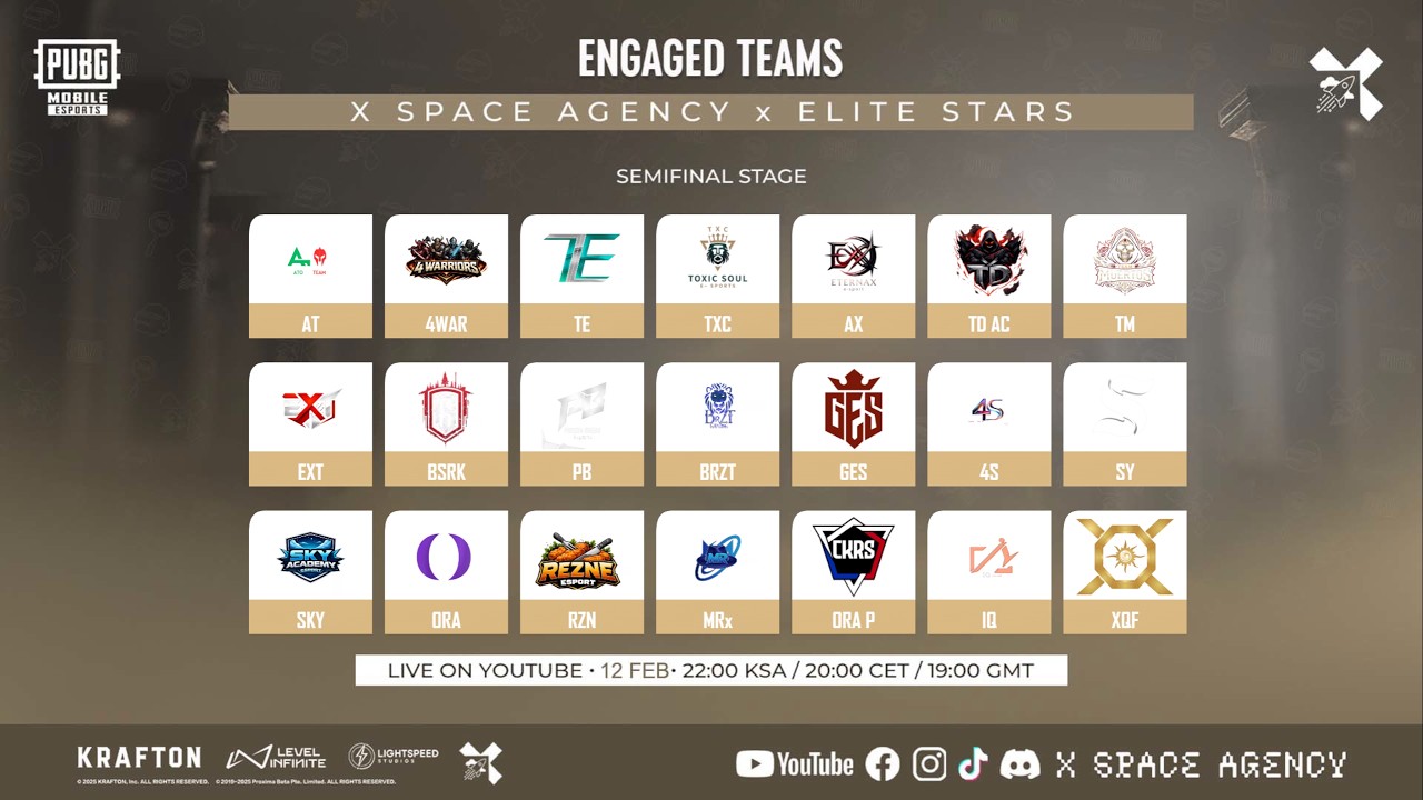 [EN] X SPACE AGENCY ELITE STARS SEMIFINALS  | #pubgmobile  #pubgtournament #livestream
