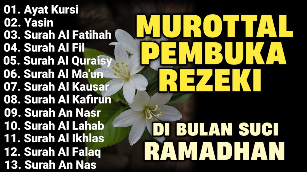 BULAN SUCI RAMADHAN MUROTTAL PEMBUKA REZEKI | AYAT KURSI, SURAH YASIN, AL FATIHAH, AL IKLAS