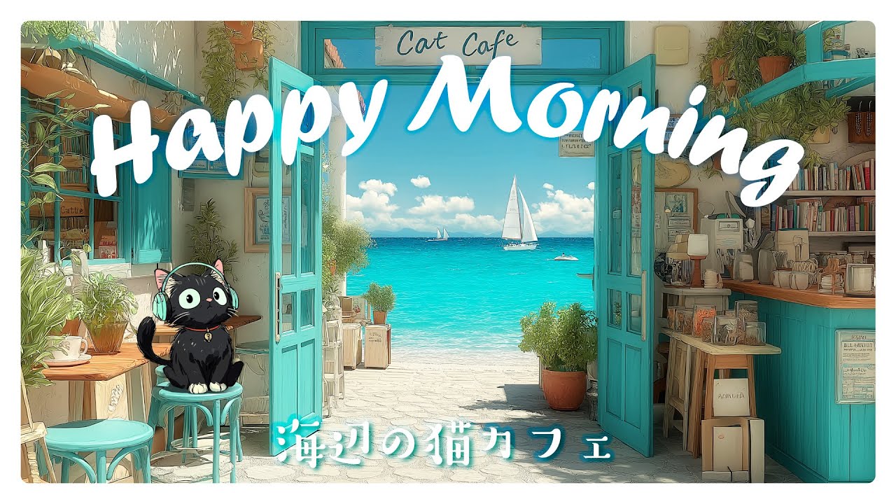 Happy Morning | Cat caf&eacute; by the Sea | soothing female vocals | background music