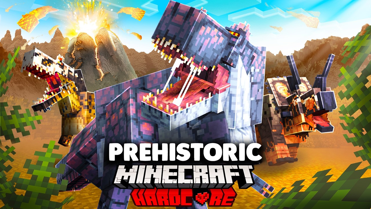 I Survived 100 Days in PREHISTORIC APOCALYPSE in Minecraft Hardcore!
