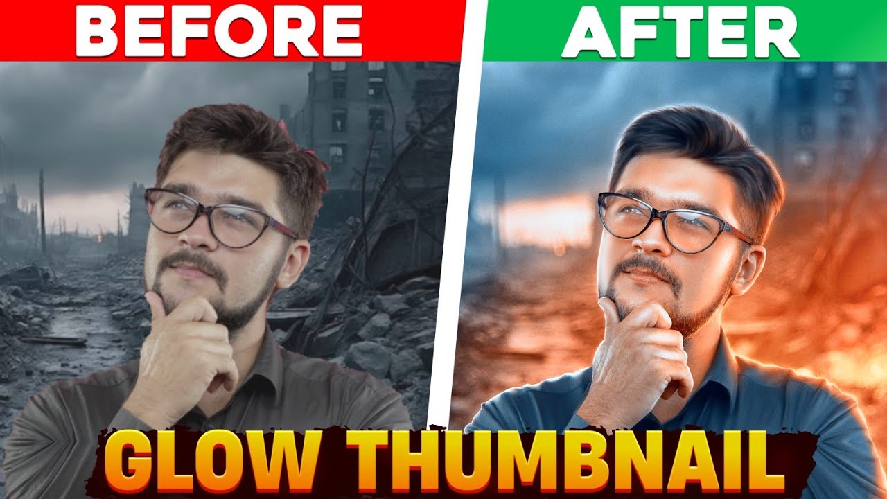 GLOW THUMBNAIL CHARACTER in ps touch ✨️