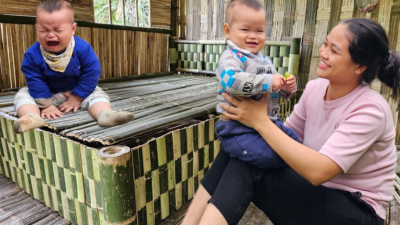 Full video: 30 mothers and sons - make bamboo beds - Harvest vegetables and fruits to sell