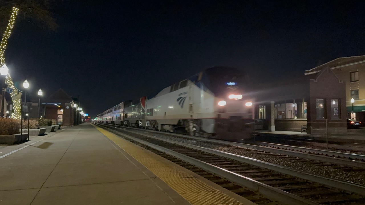 Late evening trains at La Grange