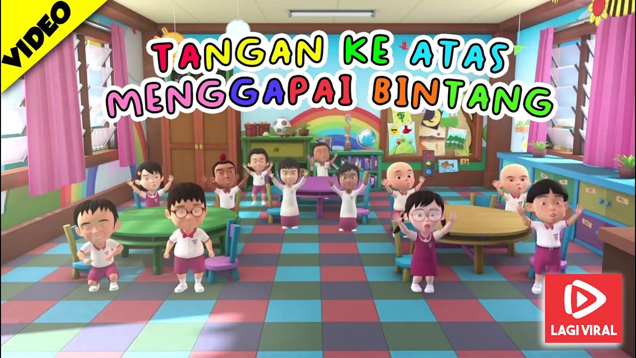 Tangan ke Atas Menggapai Bintang | Ice Breaking | Lagu Pembuka Kelas | versi upin ipin