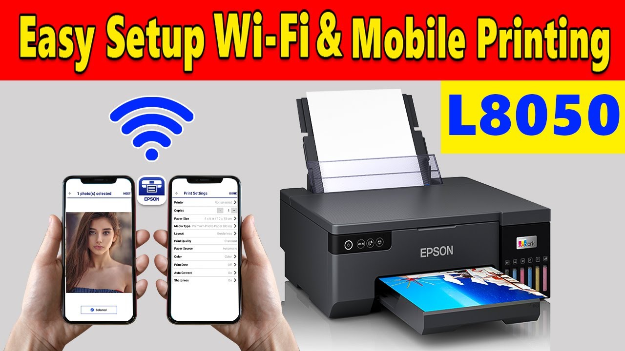 Настройка Epson L8050 Wi-Fi и мобильная печать с помощью Epson iPrint