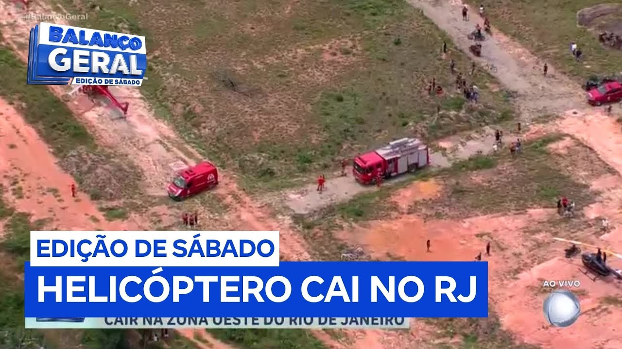 Helicóptero cai e deixa três mortos em Guaratiba, na zona oeste do Rio de Janeiro