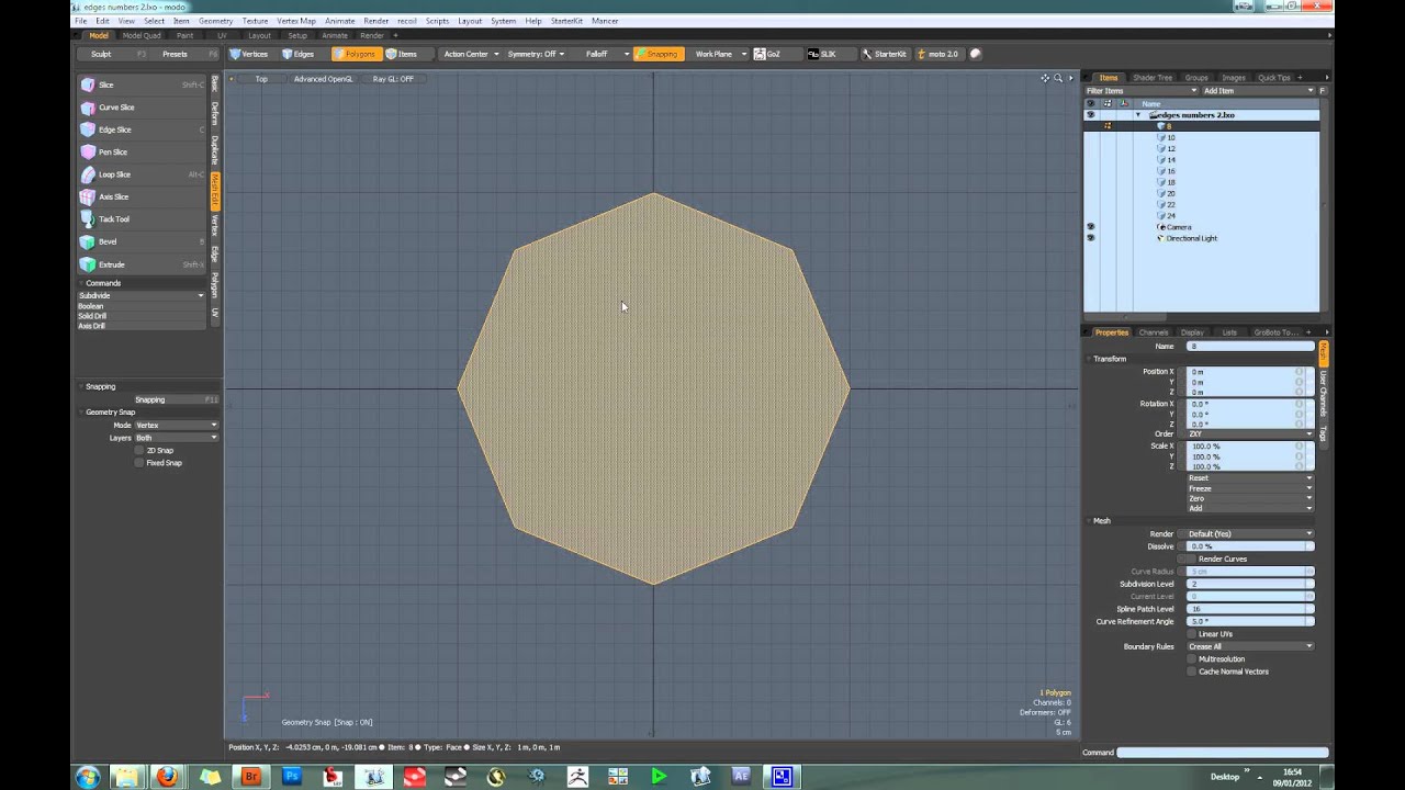 modo quick tip: slicing an nGon into quads