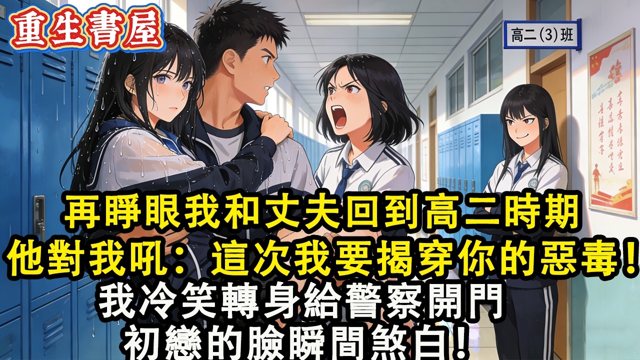 【重生爽文】我和丈夫回到高二時期 他抱渾身濕透的初戀對我怒吼：報警 查監控！這次我要揭穿你！ 我冷笑轉身給警察開門：早就報了不用謝 初戀的臉煞白！#小說 #重生 #爽文#動漫#故事