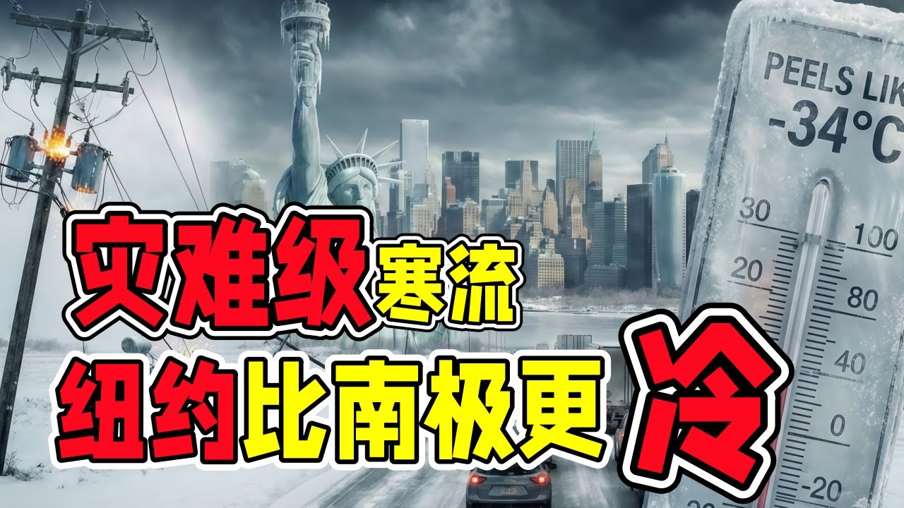 灾难级寒流！纽约比南极还冷！体感零下三十四度警报：出门十五分钟就可能冻伤