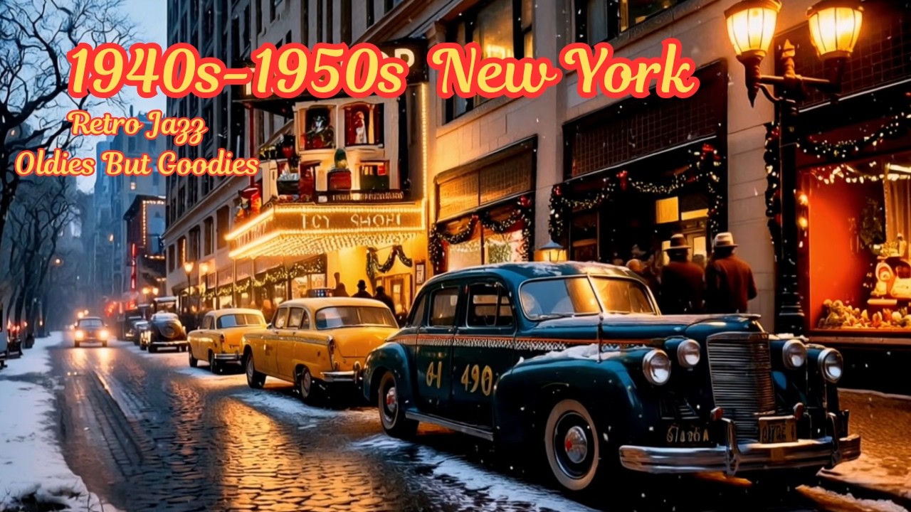 1940s -1950s New York Snowy Street ❄️ Nostalgic Clarinet Jazz 📻 Oldies but Goodies 🎺